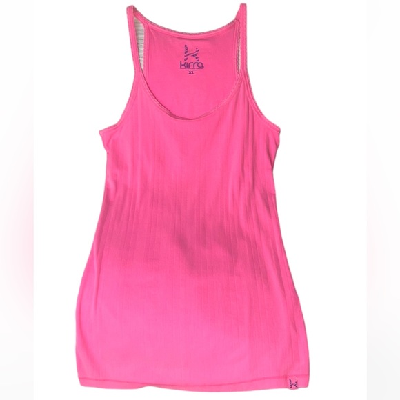 KIRRA 31” LONG PINK RIBBED TANK TOP CAMISOLE XL NWOT - Picture 1 of 16